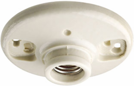 Glazed Porcelain Keyless Incandescent Lampholder, 660W, Medium Base, 3-1/4 or 4 Inch