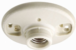 One-Piece Glazed Porcelain Outlet Box Mount, Keyless, 3-1/4 or 4 Inch, Aluminum, White