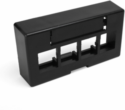 QUICKPORT Modular Furniture Faceplate, 4-Port, ID Window, Fits 1.38 x 2.63 Inch
