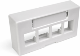 QUICKPORT Modular Furniture Faceplate, 4-Port, 1.38" x 2.63" Opening, White
