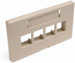 QUICKPORT Modular Faceplate, 4-Port, Ivory, Fits 1.88" x 2.98" Openings