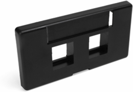 QUICKPORT Modular Furniture Faceplate, 2-Port, Black, 1.38 x 2.63 Inch Opening