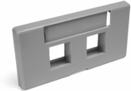 QUICKPORT Modular Furniture Faceplate, 2-Port, Gray, 1.38" x 2.63" Opening