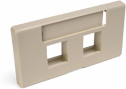 QUICKPORT Modular Furniture Faceplate 2-Port Ivory, 1.38" x 2.63" Opening