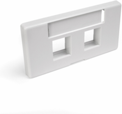 QUICKPORT Modular Faceplate, 2-Port, for 1.38 x 2.63 Inch Openings
