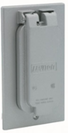 1-Gang Weather-Resistant Decora Wallplate, Die-Cast Zinc, Vertical, Self Closing Lid, Gray