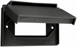1-Gang Weatherproof Wallplate, Black, Thermoplastic Nylon, Self Closing Lid