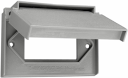 Weatherproof Wallplate 1-Gang Thermoplastic Nylon, Horizontal Lid, Gray