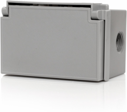 1-Gang Weatherproof Receptacle Kit, 15A-125V, Gray, Self-Test GFCI