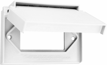 Weatherproof Wallplate, 1-Gang, Thermoplastic Nylon, Horizontal Self Closing Lid