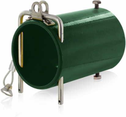 High Amperage In-Line Coupler, Green Aluminum, 5.13 Inch L x 3.5 Inch W x 3.5 Inch H