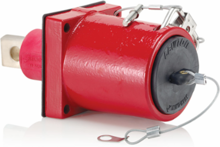 Male Receptacle Single Hole Bus Bar, 1000 Volt, 1135 Amp Max, Red