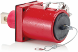 Male Receptacle Single Hole Bus Bar, 1000 Volt, 1135 Amp Max, Red