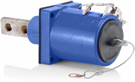 Male Receptacle 313 MCM Double Hole Bus Bar, 1000 Volt, 1135 Amp, Blue