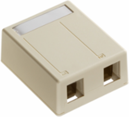 Surface-Mount Box, 2-Port, Plenum-Rated, Ivory