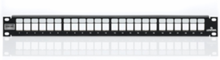 Shielded Flat QUICKPORT Patch Panel, 24-Port, 1RU, Black