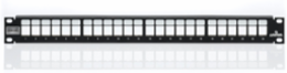 Shielded Flat QUICKPORT Patch Panel, 24-Port, 1RU, Black