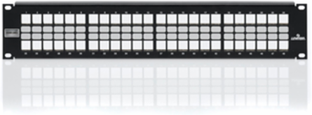 Shielded Flat QUICKPORT Patch Panel, 48-Port, 2RU, Black