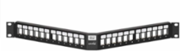 Shielded Angled QUICKPORT Patch Panel, 24-Port, 1RU, Black