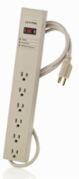 6-Outlet Surge Protected Power Strip, 15 Amp, 720 Joules, 15 Foot Cord