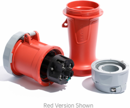 LEV Series IEC Pin & Sleeve Connector 100/125 Amp, 120/208 Volt, 4P, 3-Phase, IP66/IP67/IP68/IP69K