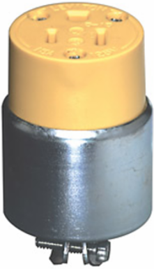 15 Amp 125 Volt NEMA 5-15R Straight Blade Connector, 2-Pole 3-Wire, Rubber, Black