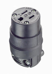 15 Amp 125 Volt NEMA 5-15R Connector, Straight Blade, 3 Wire, Rubber Black