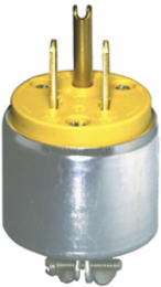 15 Amp 125 Volt NEMA 5-15P Grounding Plug, 2-Pole, Armored, Yellow