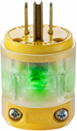 15 Amp 125 Volt NEMA 5-15P Lighted Rubber Plug, 2-Pole, 3-Wire