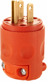 15 Amp 125 Volt NEMA 5-15P 2-Pole 3-Wire Plug, PVC, Orange