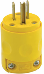 15 Amp 125 Volt NEMA 5-15P Rubber Plug, Yellow