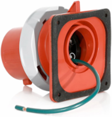 LEV Series IEC Pin & Sleeve Inlet, 20 Amp, 277/480 Volt, 3-Phase, IP69K, Red