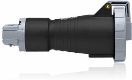 20 Amp 347/600 Volt 3-Phase WYE Connector, IP67 Watertight, 4P, 5W, Black