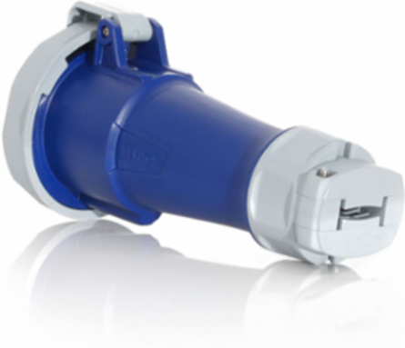 LEV Series IEC Pin & Sleeve Connector 20A 120/208V 4P 5W IP66/67/68/IP69K Blue