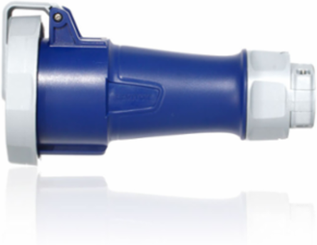 LEV Series IEC Pin & Sleeve Connector 20A 120/208V 4P 5W IP66/67/68/IP69K Blue
