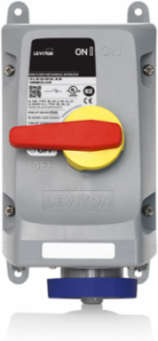 LEV Series IEC Pin & Sleeve Mechanical Interlock, 20 Amp, 120/208 Volt, IP66-IP69K, Blue
