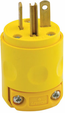 20 Amp 125 Volt NEMA 5-20P 2-Pole 3-Wire Grounding Plug Yellow