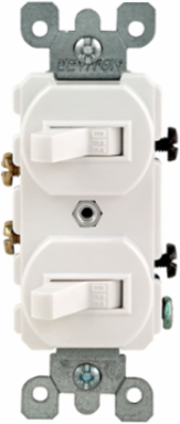 Duplex Style Combination Switch, 15 Amp, 120/277 Volt, White