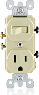 Duplex Style Combination Switch, 15 Amp, 120 Volt, Light Almond