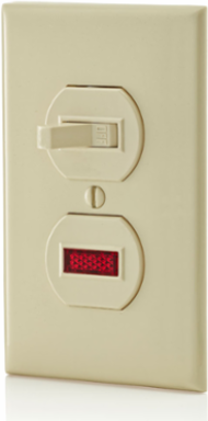 Duplex Style 15 Amp Combination Switch with Neon Pilot, 120 Volt, Ivory