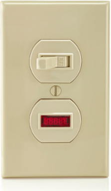 Duplex Style 15 Amp Combination Switch with Neon Pilot, 120 Volt, Ivory