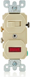 Duplex Style 15 Amp Combination Switch with Neon Pilot, 120 Volt, Ivory