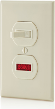 15 Amp Duplex Style Single-Pole Neon Pilot AC Combination Switch, 120 Volt, Light Almond