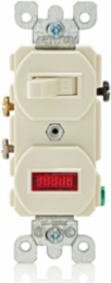 15 Amp Duplex Style Single-Pole Neon Pilot AC Combination Switch, 120 Volt, Light Almond