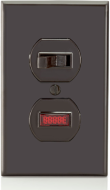 15 Amp Duplex Style Combination Switch, 120 Volt, Non-Grounding, Brown