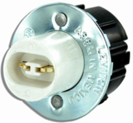 High-Output Fluorescent Lampholder, Plunger Type, 660W, Snap-In, White