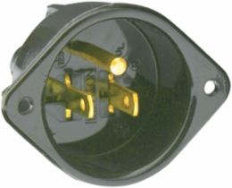 15 Amp 125 Volt Commercial Grade Flanged Inlet Receptacle, NEMA 5-15P, Nylon Face