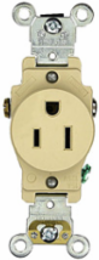 15 Amp Self-Grounding Single Receptacle Outlet, Industrial Grade, 125 Volt