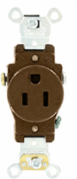 15 Amp Self-Grounding Single Receptacle Outlet, Industrial Grade, NEMA 5-15R