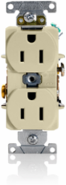 15 Amp Heavy-Duty Industrial Grade Duplex Receptacle, Self-Grounding, NEMA 5-15R